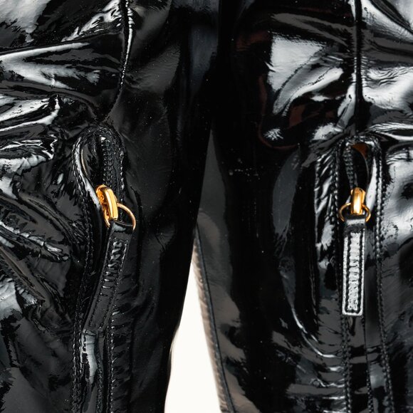 Roberto Cavalli Black Patent Leather Twin-Snake-Heads Tall Stiletto Boot - Picture 10 of 12